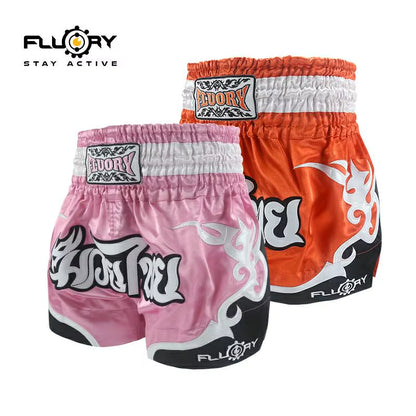 Women Fluory PINK and WHITE and ORANGE NEWEST and FASHION Muay Thai Shorts