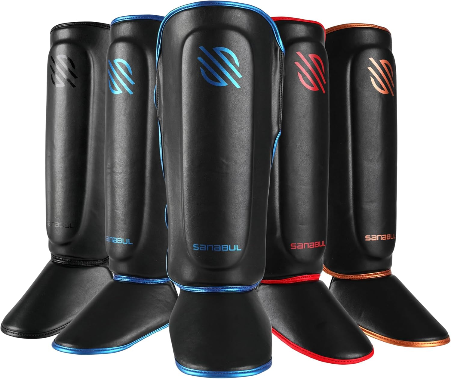 Essential Kickboxing Shin Guards with Hook & Loop Straps Shin Pads for MMA Muay Thai and Martial Arts