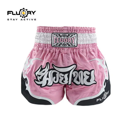 Women Fluory PINK and WHITE and ORANGE NEWEST and FASHION Muay Thai Shorts