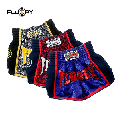 Unisex Printing Flower Muay Thai Shorts Retro Mma Shorts Kick Boxing Pants