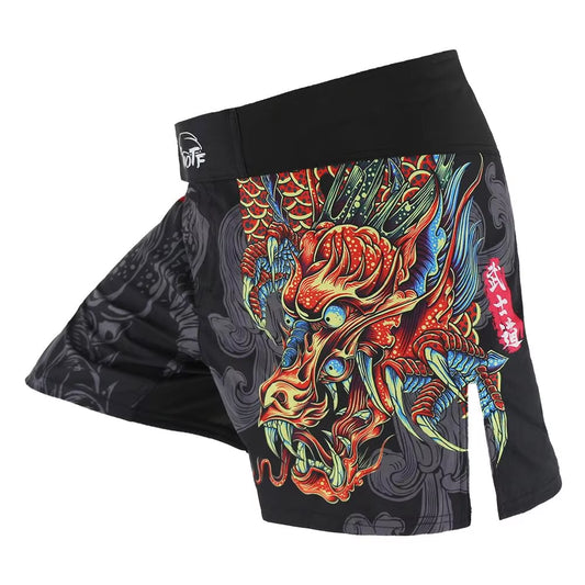 Dragon Breathable Fighting MMA Shorts Grappling Sanda Muay Thai Clothing Tiger Muay Thai Mma Kickboxing Training Short