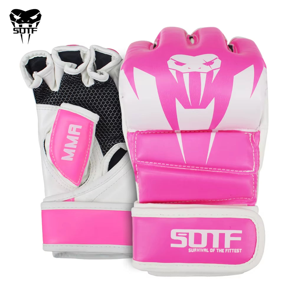 SOTF Adults MMA Venomous Snake Multicolor Boxing Gloves MMA Tiger Muay Thai Gloves Muay Thai Boxing Fight Glove Sanda Pads Box