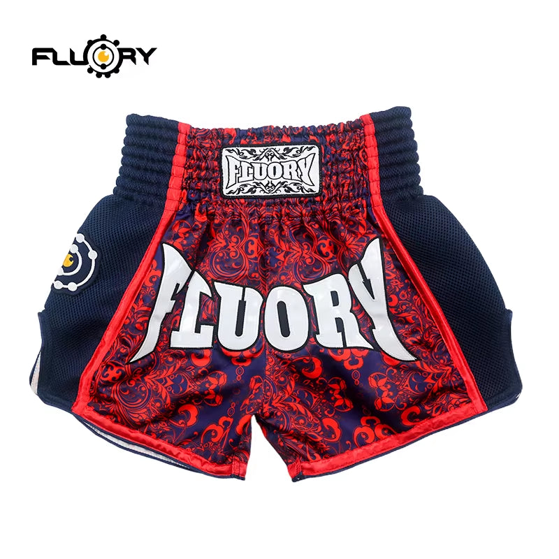 Unisex Printing Flower Muay Thai Shorts Retro Mma Shorts Kick Boxing Pants