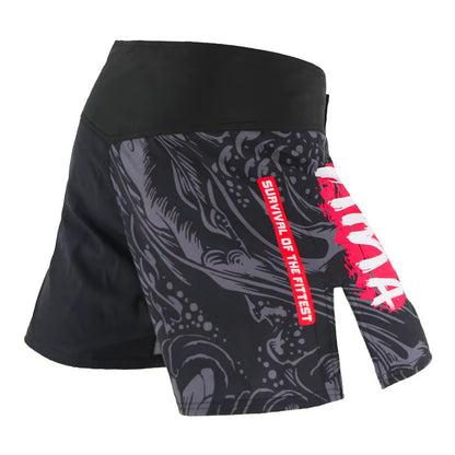 Dragon Breathable Fighting MMA Shorts Grappling Sanda Muay Thai Clothing Tiger Muay Thai Mma Kickboxing Training Short