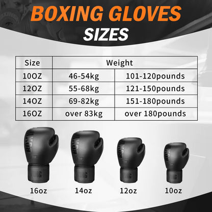 FIVING 10 12 14Oz Boxing Gloves PU Leather Muay Thai Guantes De Boxeo Free Fight MMA Sandbag Training Glove for Men Women Kids