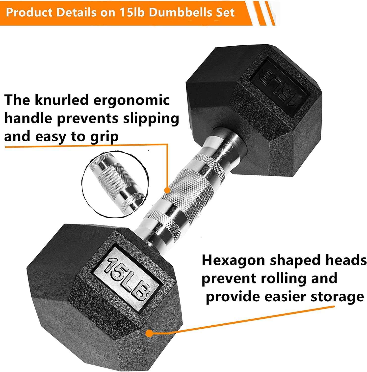 Hex Dumbbells Free Weights Solid Steel Hand Weights Dumbbells Set of 2 10Lbs 15Lb 20 Pound Pairs- PVC Encased 25Lbs 30Lbs Exercise & Fitness Dumbbell in Single with Chrome-Plated Knurled Handles