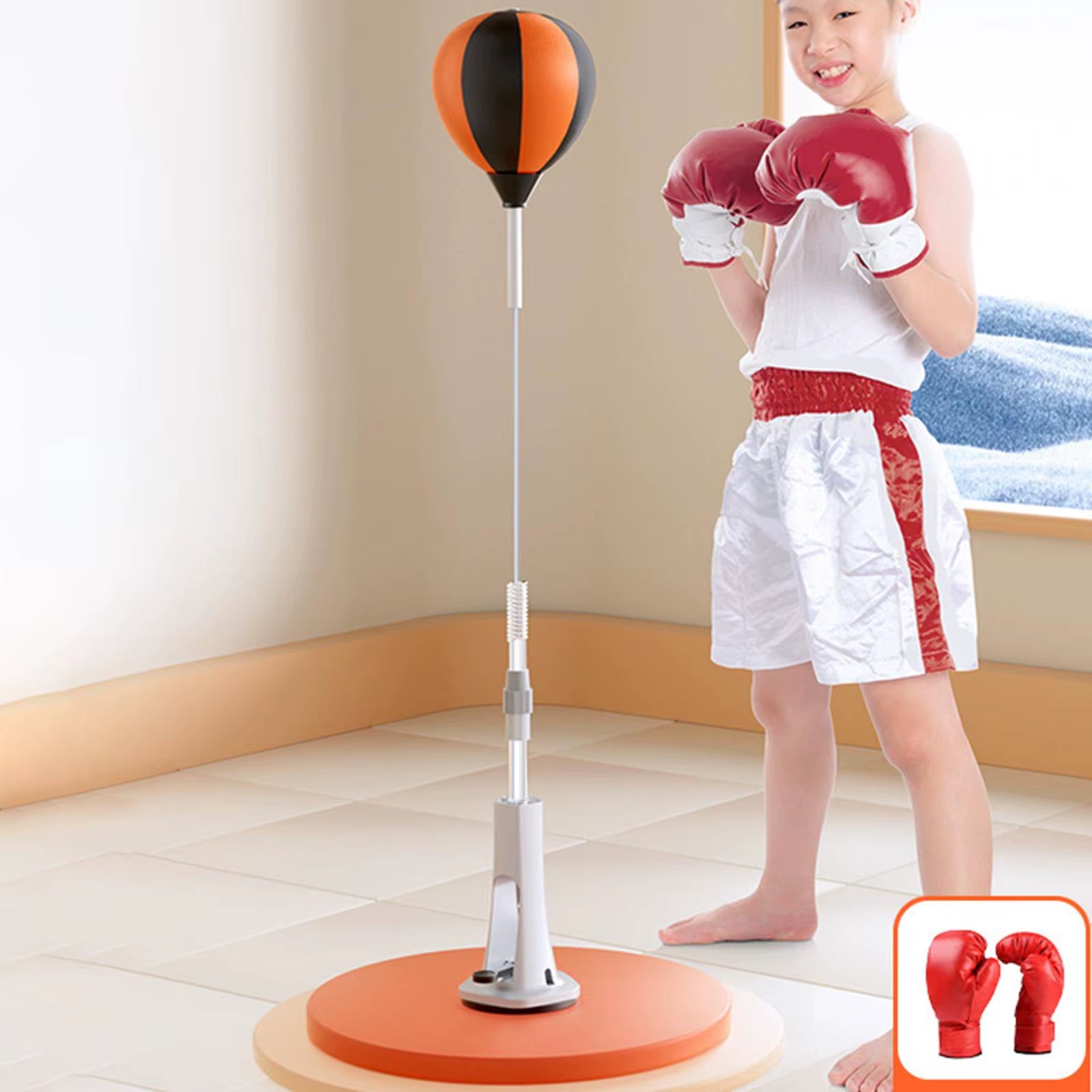 Boxing Reaction Ball Boxing Equipment Adjustable Height Suction Cup Base with Stand for Mma Exercise Home Gym Workout Fitness