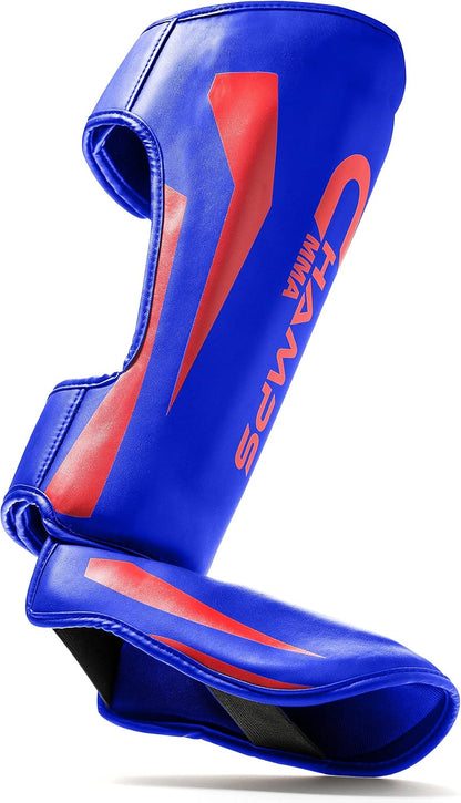 Martial Arts Shin Guards – Padded, Adjustable Muay Thai Leg Guards with Instep Protection for Kickboxing/Mma Training and Sparring – Durable, Professional MMA Equipment