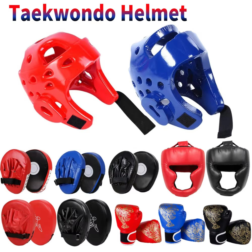 Taekwondo Helmet Sanda Kick Boxing Head Guard Headgear Protector Sparring Gear Helmet Karate Muay Thai Taekwondo Head Protection