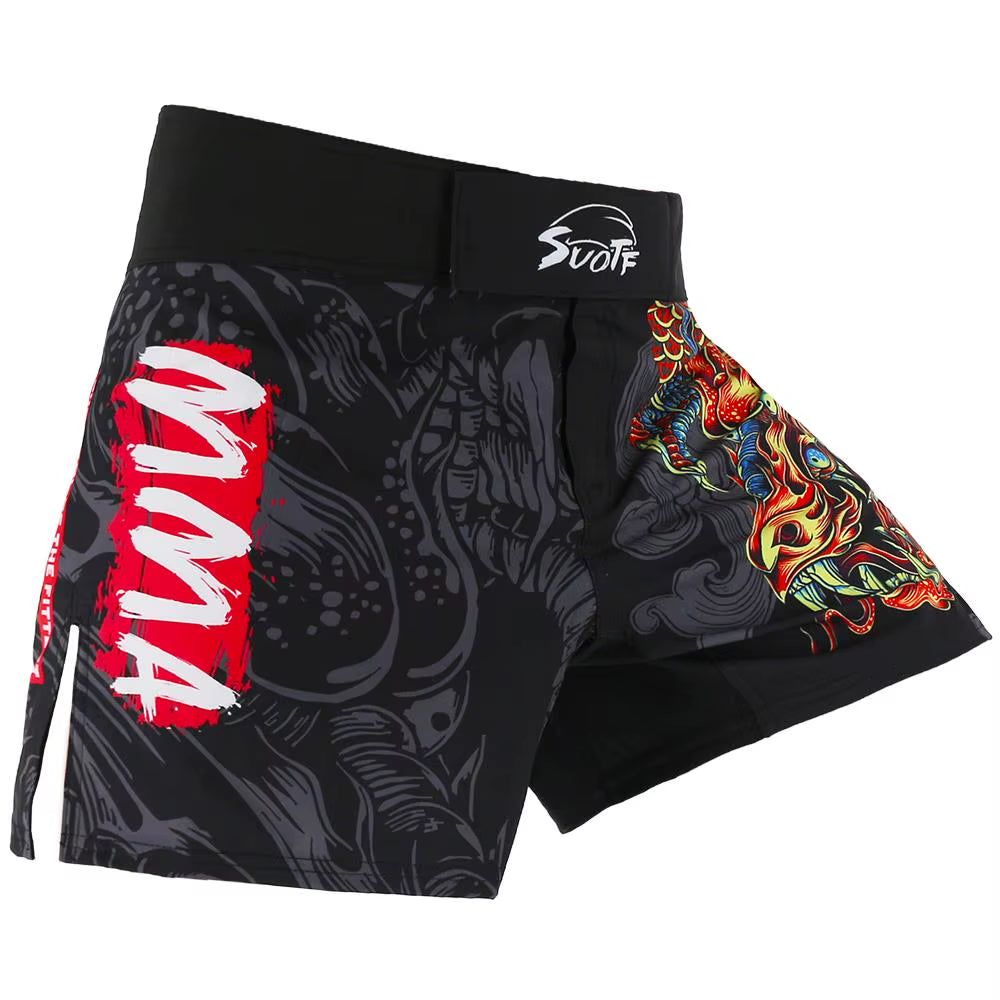 Dragon Breathable Fighting MMA Shorts Grappling Sanda Muay Thai Clothing Tiger Muay Thai Mma Kickboxing Training Short