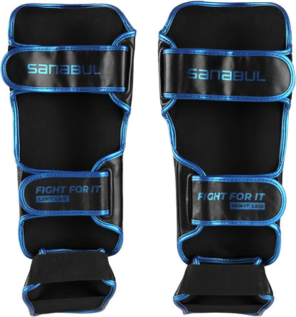 Essential Kickboxing Shin Guards with Hook & Loop Straps Shin Pads for MMA Muay Thai and Martial Arts