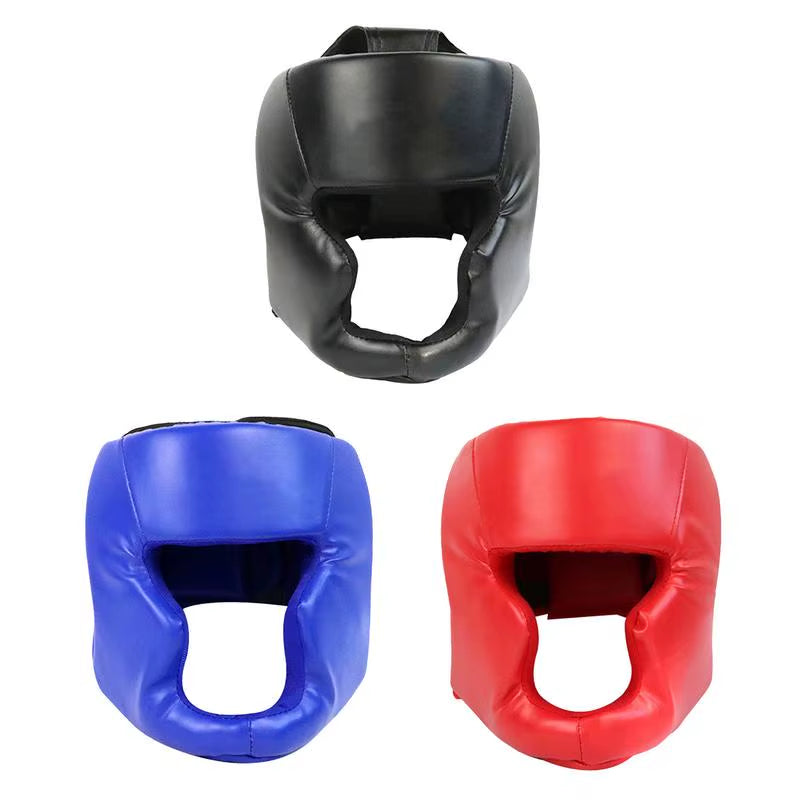 1Pcs Full-Covered Pu Boxing Helmet Kids Adults Muay Thai Training Sparring Boxing Headgear Gym Equipment Taekwondo Head Guard