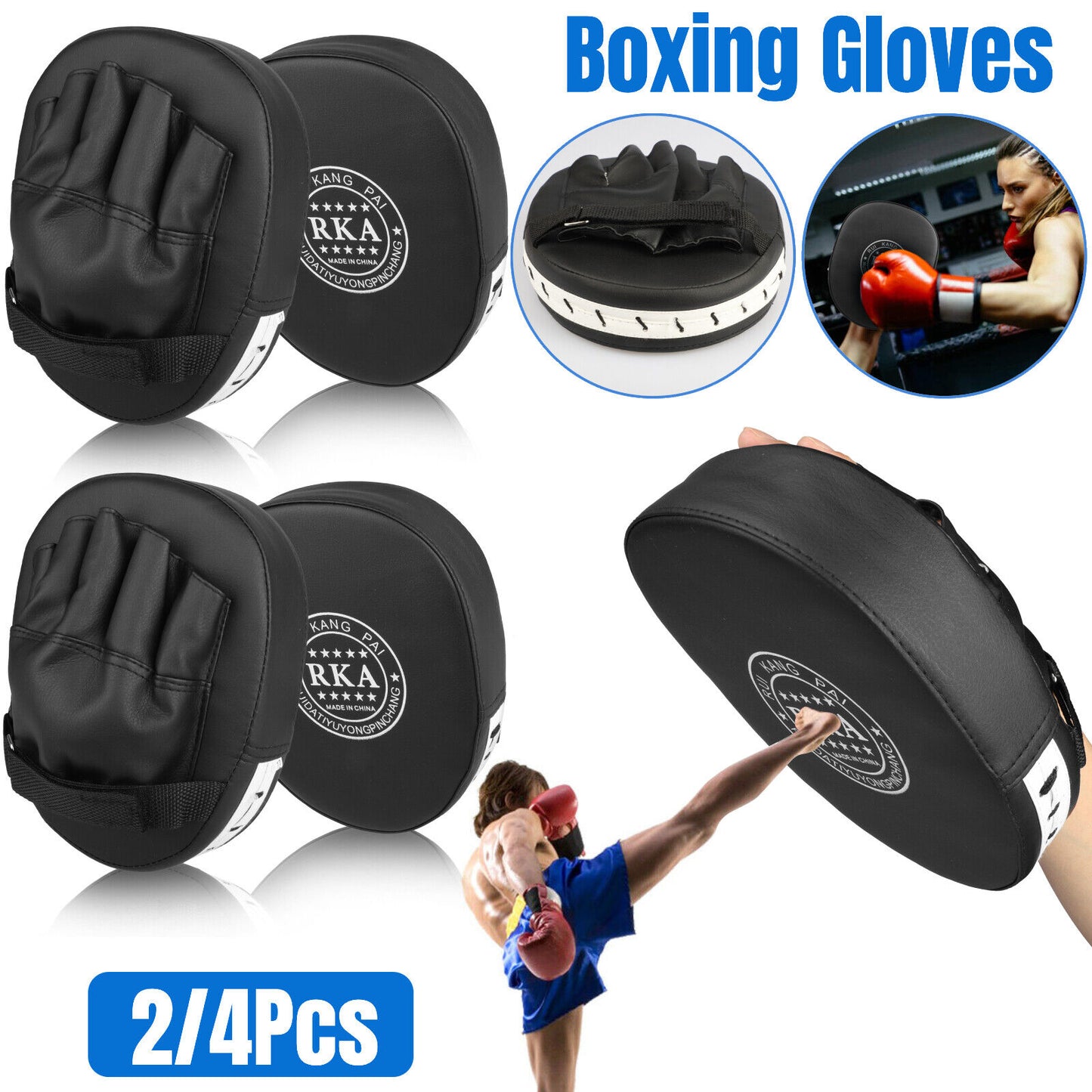 2/4PCS Boxing Punching MMA Mitts PU Gloves Target Focus Pad Gear for Kickboxing