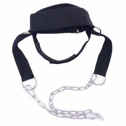 Head Neck Lifting Strap with Chain Adjustable Harness Trainer for Home Gym Weightlifting Bodybuilding Barbell Workout